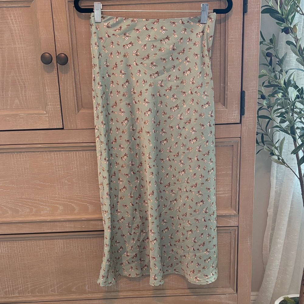Altar'd State Sage Floral Maxi Skirt